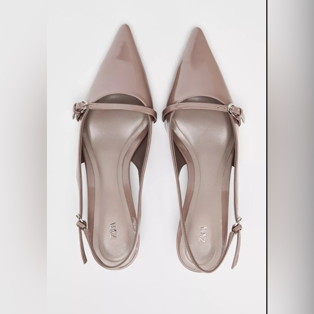 Zara Women's Tan Pointed-Toe Flats